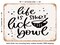 DECORATIVE METAL SIGN - Life is Short Lick the Bowl - Vintage Rusty Look